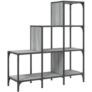 vidaXL Bibliothèque sonoma gris 92x30x102 cm bois ingénierie et métal pas cher
