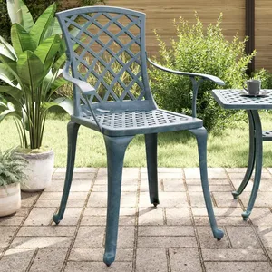 vidaXL Chaises de jardin lot de 2 vert aluminium coulé pas cher