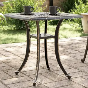 vidaXL Table de jardin bronze 53x53x53 cm aluminium coulé pas cher