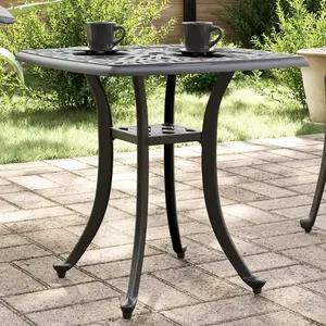 vidaXL Table de jardin noir 53x53x53 cm aluminium coulé pas cher