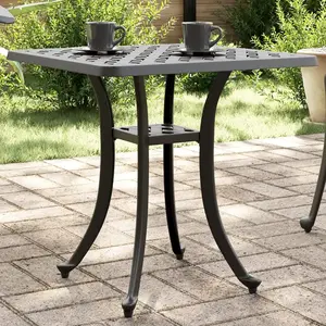 vidaXL Table de jardin noir 53x53x53 cm aluminium coulé pas cher