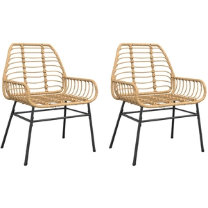 Comparateur de prix : vidaXL Chaises de jardin lot de 2 marron résine tressée