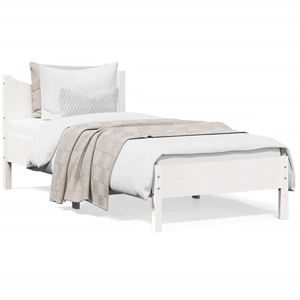 vidaXL Cadre de lit sans matelas blanc 135x190 cm bois de pin massif pas cher