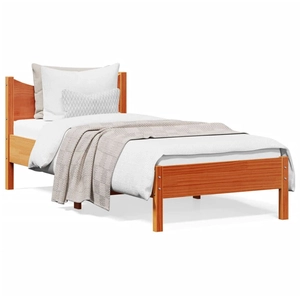 Comparateur de prix : vidaXL Cadre de lit sans matelas cire marron 90x200 cm bois pin massif