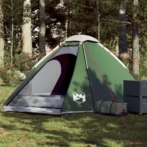 vidaXL Tente de camping à dôme 4 personnes vert imperméable pas cher
