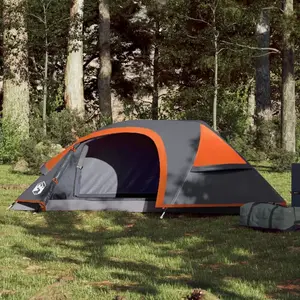 Comparateur de prix : vidaXL Tente de camping à dôme 1 personne gris et orange imperméable
