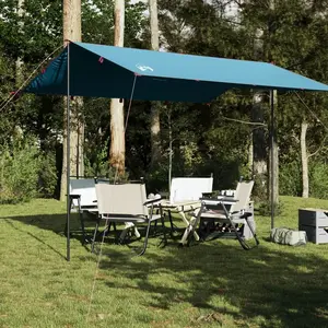 vidaXL Bâche de camping bleu 360x294 cm imperméable pas cher