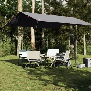 vidaXL Bâche de camping gris et orange 360x294 cm imperméable pas cher