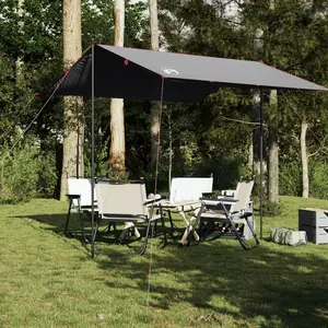 vidaXL Bâche de camping gris et orange 300x294 cm imperméable pas cher