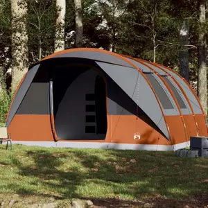 Comparateur de prix : vidaXL Tente de camping tunnel 7 personnes gris et orange imperméable