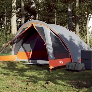Comparateur de prix : vidaXL Tente de camping de cabine 4 personnes gris orange imperméable