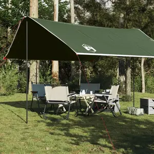 vidaXL Bâche de camping vert 430x380x210 cm imperméable pas cher
