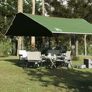 vidaXL Bâche de camping vert 420x440 cm imperméable pas cher