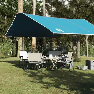 vidaXL Bâche de camping bleu 420x440 cm imperméable pas cher
