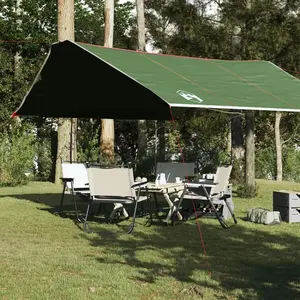 vidaXL Bâche de camping vert 420x440 cm imperméable pas cher