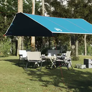 vidaXL Bâche de camping bleu 420x440 cm imperméable pas cher