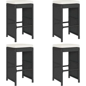 Comparateur de prix : vidaXL Tabourets de bar de jardin et coussins lot de 4 résine tressée