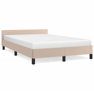 vidaXL Cadre de lit avec tête de lit cappuccino 120x190 cm similicuir pas cher