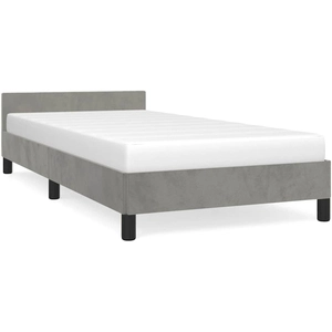 Comparateur de prix : vidaXL Cadre de lit avec tête de lit gris clair 120x190 cm velours
