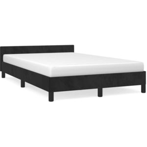 vidaXL Cadre de lit avec tête de lit noir 120x190 cm velours pas cher