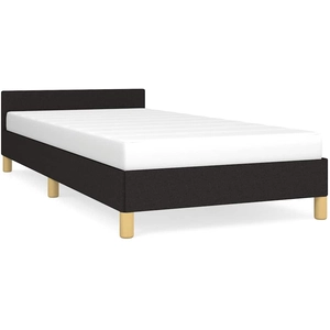 vidaXL Cadre de lit avec tête de lit noir 120x190 cm tissu pas cher