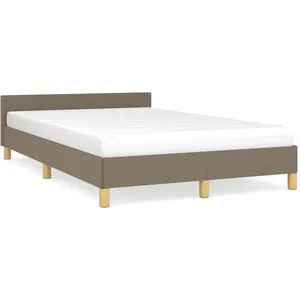 vidaXL Cadre de lit avec tête de lit taupe 120x190 cm tissu pas cher