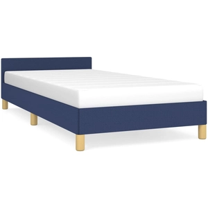 vidaXL Cadre de lit avec tête de lit bleu 120x190 cm tissu pas cher