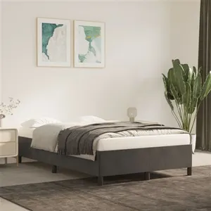 vidaXL Cadre de lit gris foncé 120x190 cm velours pas cher