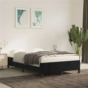 vidaXL Cadre de lit noir 120x190 cm velours pas cher