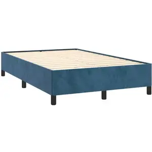 vidaXL Cadre de lit bleu foncé 120x190 cm velours pas cher