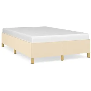 vidaXL Cadre de lit crème 120x190 cm tissu pas cher