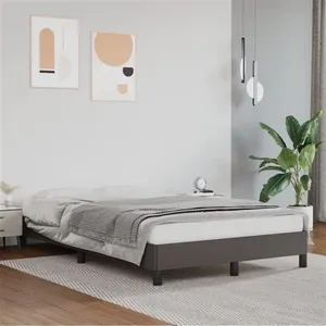 vidaXL Cadre de lit gris 120x190 cm similicuir pas cher