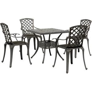 vidaXL Ensemble manger de jardin 5 pcs bronze aluminium coulé pas cher