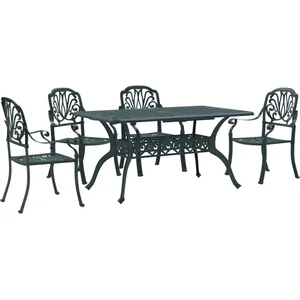 vidaXL Ensemble à manger de jardin 5 pcs vert aluminium coulé pas cher