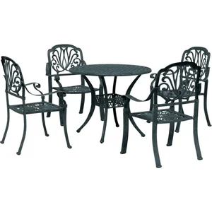 vidaXL Ensemble à manger de jardin 5 pcs vert aluminium coulé pas cher