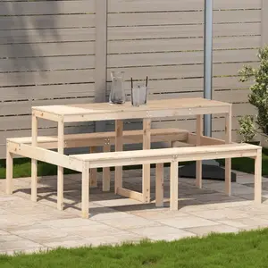vidaXL Table de pique-nique 160x134x75 cm bois massif de pin pas cher