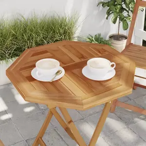 vidaXL Dessus de table 60x60x2,5 cm octogonal bois de teck massif pas cher