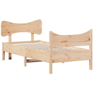 vidaXL Cadre de lit avec tête de lit 120x200 cm bois de pin massif pas cher