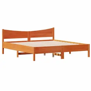 vidaXL Cadre de lit et tête de lit cire marron 180x200 cm bois de pin pas cher
