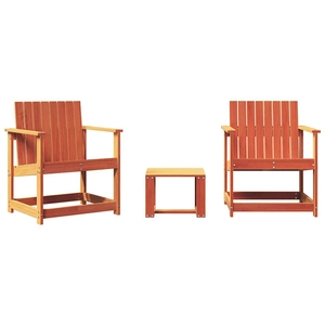 vidaXL Salon de jardin 3 pcs cire marron bois de pin massif pas cher