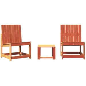 vidaXL Salon de jardin 3 pcs cire marron bois de pin massif pas cher