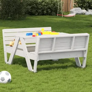 Comparateur de prix : vidaXL Table de pique-nique pour enfants blanc bois massif de pin