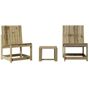 vidaXL Salon de jardin 3 pcs bois de pin imprégné pas cher