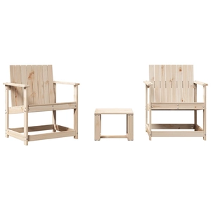 vidaXL Salon de jardin 3 pcs bois massif de pin pas cher