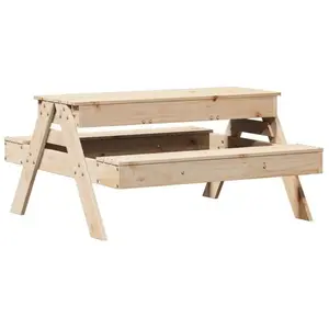 vidaXL Vidaxl Table De Pique-Nique Avec Bac À Sable Pour Enfants Pin Massif pas cher
