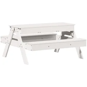 Table de pique-nique avec bac à sable pour enfants pin massif Vidaxl White pas cher