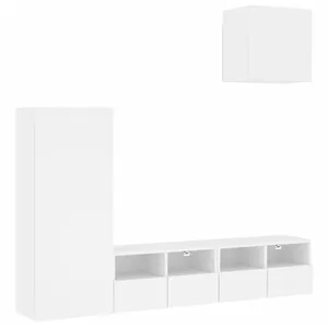 vidaXL Unités murales TV 4 pcs blanc bois d'ingénierie pas cher