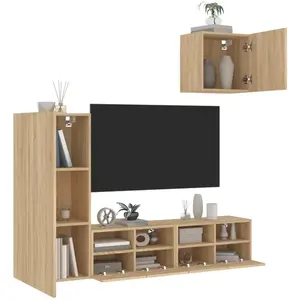 Comparateur de prix : vidaXL Unités murales TV 4 pcs chêne sonoma bois d'ingénierie