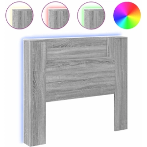 vidaXL Armoire tête de lit avec LED sonoma gris 220x16,5x103,5 cm pas cher