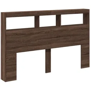 vidaXL Armoire tête de lit avec LED chêne marron 160x17x102 cm pas cher